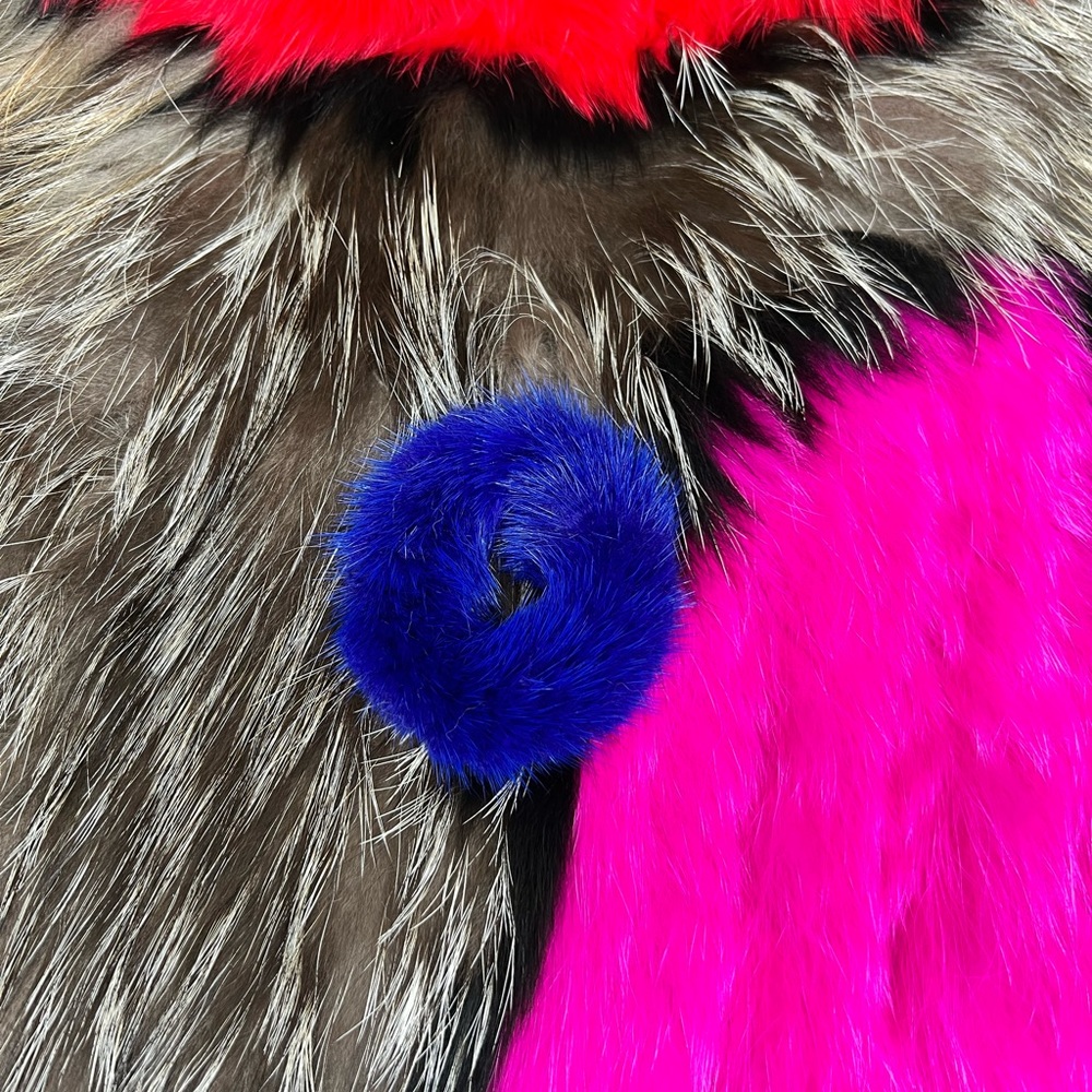 Blue Mink Fur Hair Tie